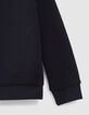 Navy sweatshirt with embossed slogan-4