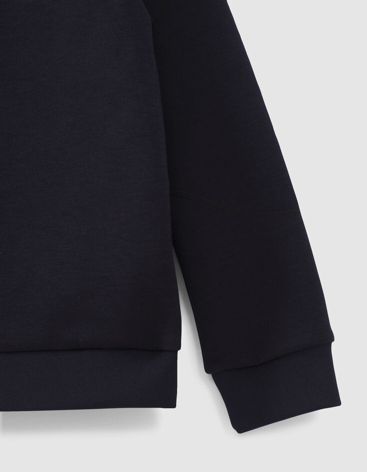 Navy sweatshirt with embossed slogan-4