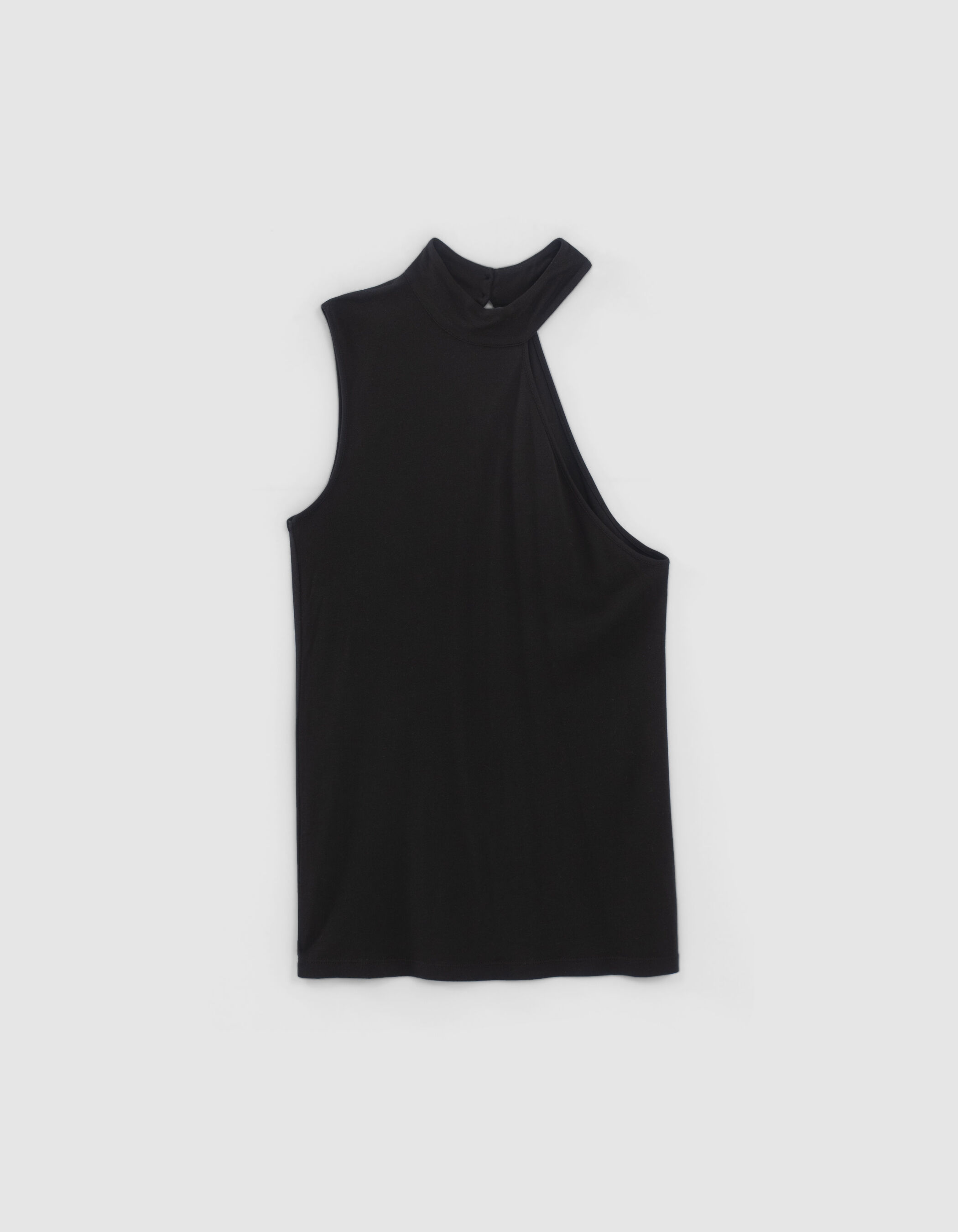 Pure Edition Tee shirt noir manche asym trique Femme