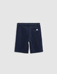 Boys’ navy pique knit Bermuda shorts-5
