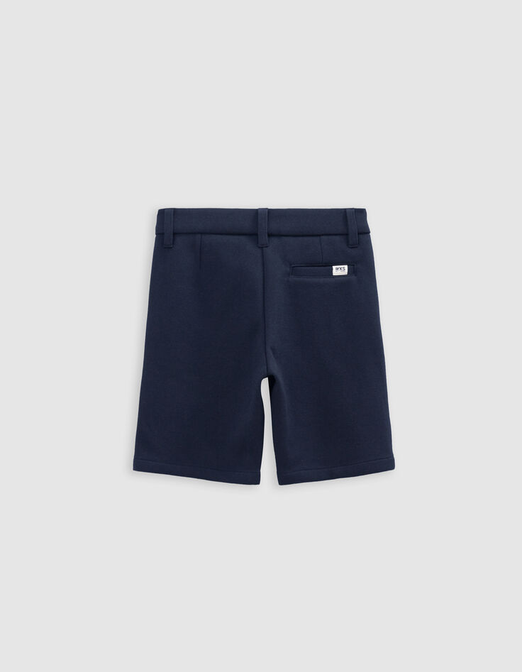 Boys’ navy pique knit Bermuda shorts-5