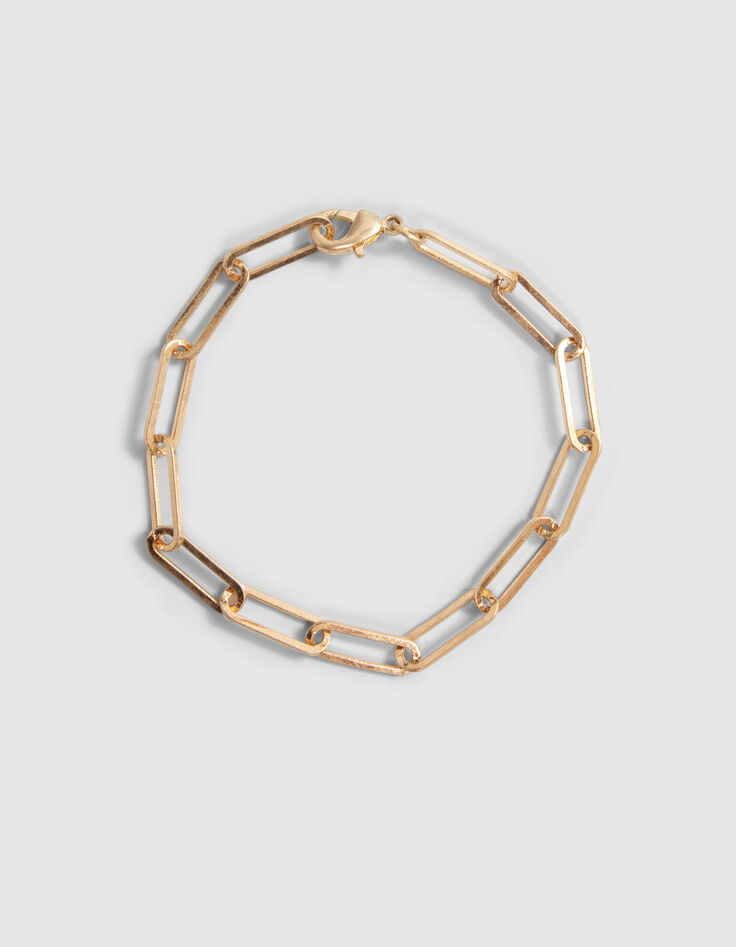 Goldfarbenes M&auml;dchenarmband mit Perlen und Gourmette-Kette-5