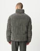 Men’s grey corduroy padded jacket with detachable hood-2 Men’s grey corduroy padded jacket with detachable hood-2