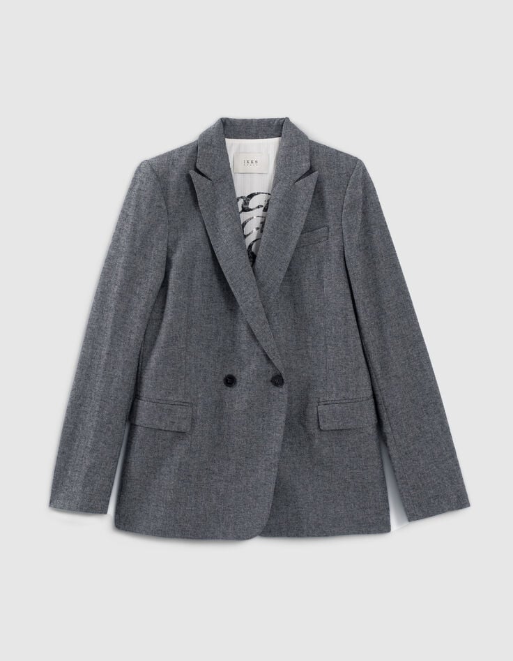 Chaqueta de traje de mujer espiga-11