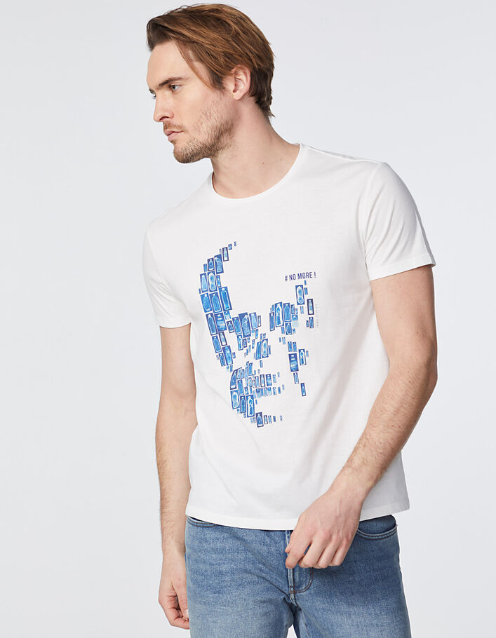Herren-T-Shirt mit Totenkopf aus Plastikflaschen  - IKKS
