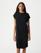Vestido negro de punto calado para mujer-2