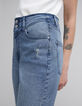Women's straight waterless button-down denim jeans-7