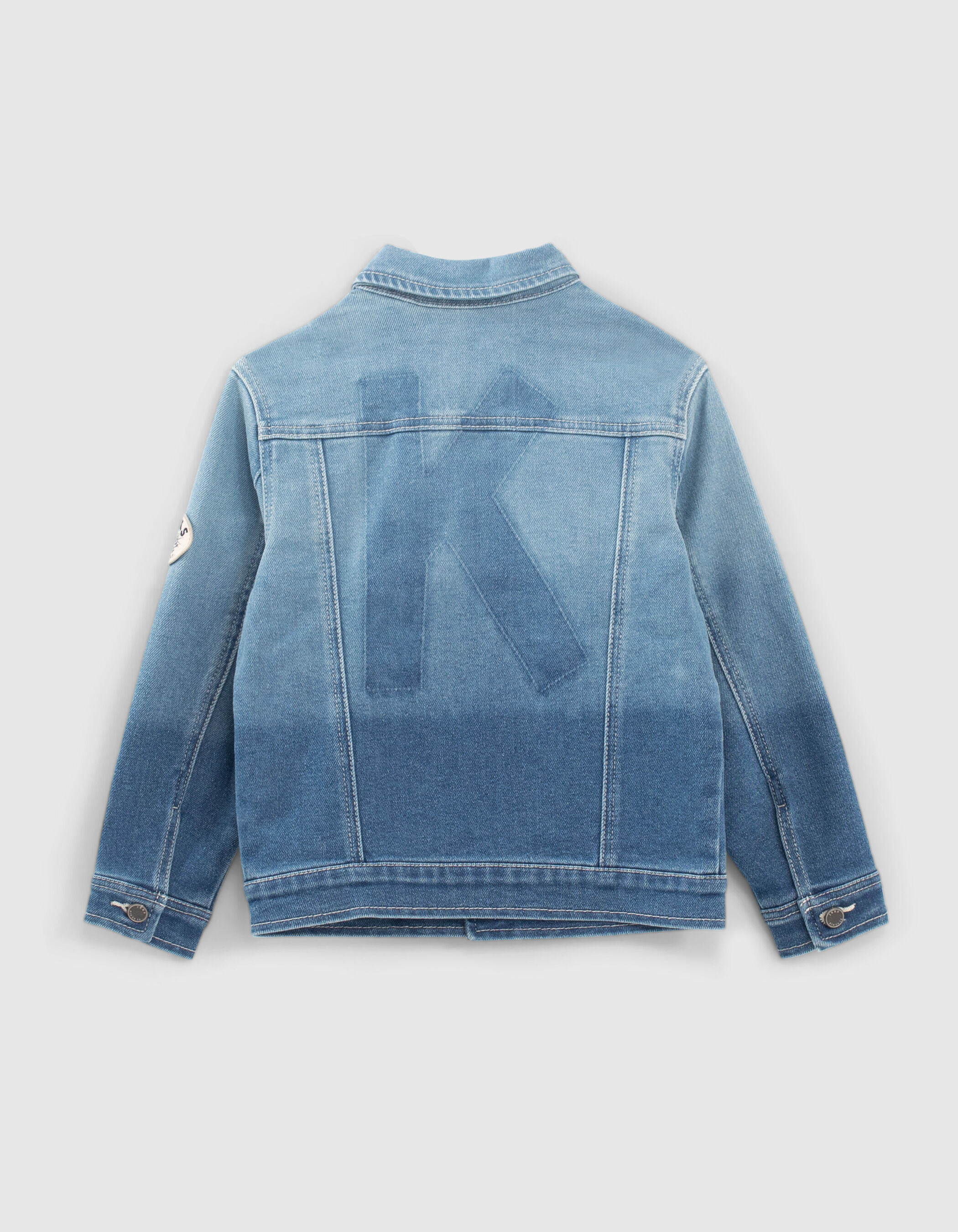 Boys blue denim jacket with detachable hood IKKS