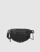 Women’s black leather fringed 1440 Belt Pocket bag-7