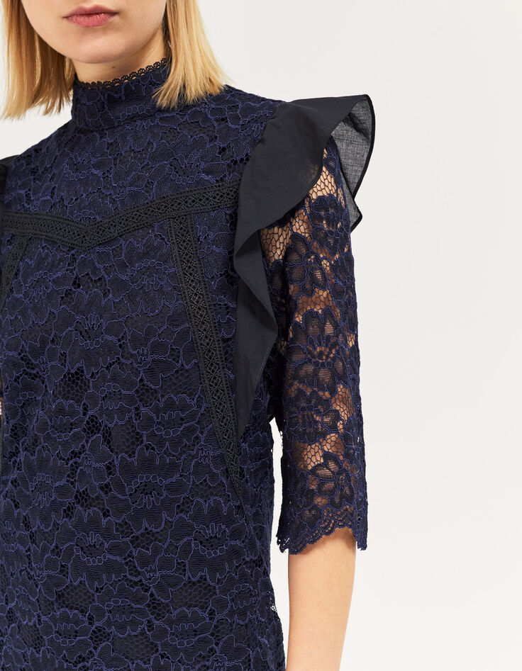Women's navy blue lace dress-1