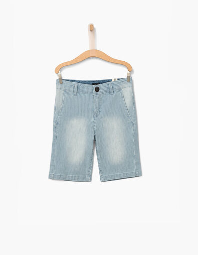 Bermuda faded blue &agrave; rayures blanches gar&ccedil;on  - IKKS