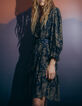 Women’s black lily print dress-6