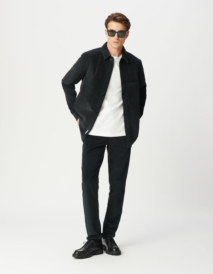 Surchemise grise velours côtelé maxi poche Homme-5