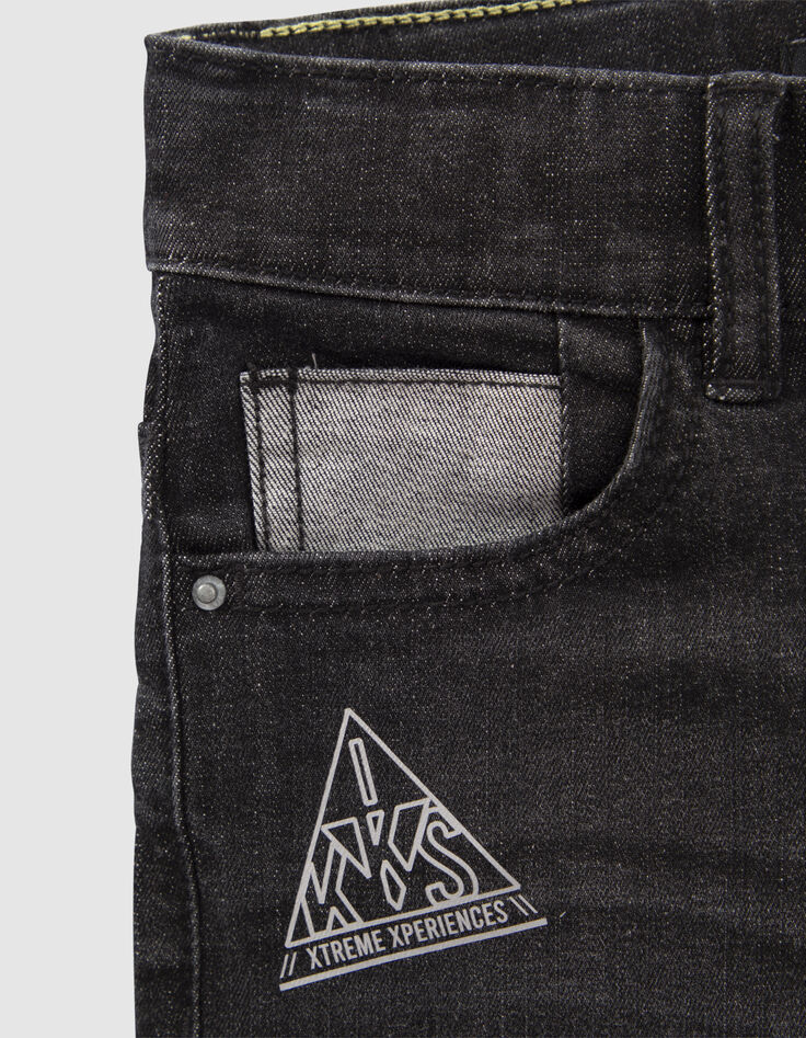 Jean SLIM gris ultra-résistant avec print garçon-5