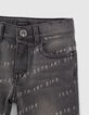Graue Jungenjeansbermudas mit Print-3