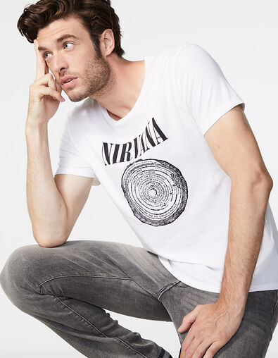 Tee-shirt blanc NIRVANA Vestibule Circle Homme - IKKS