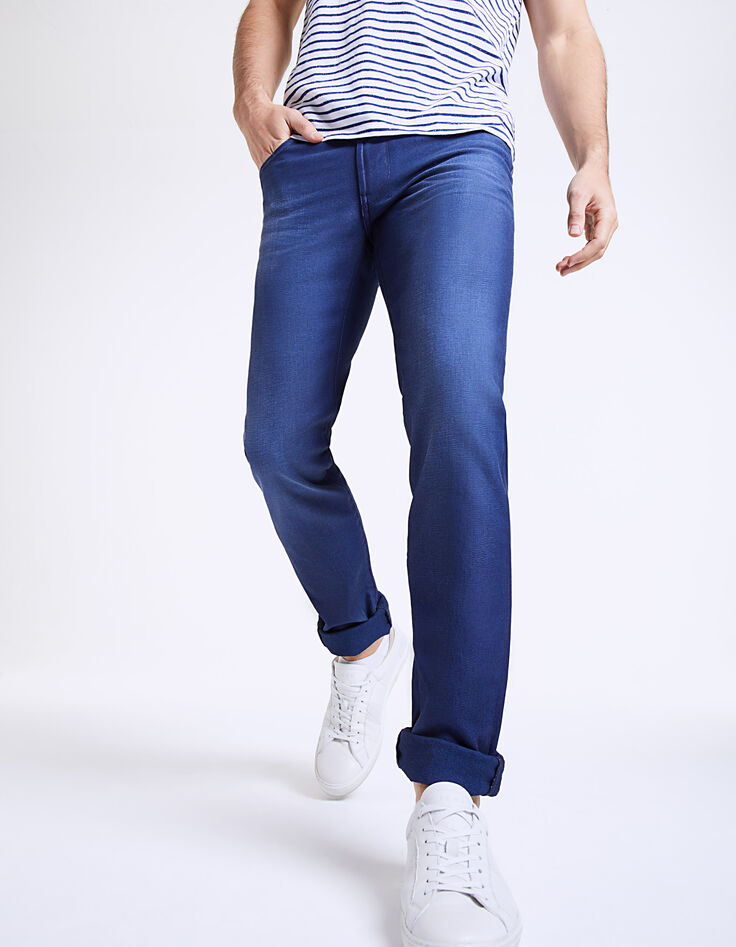 Indigoblauwe slim herenjeans Ashbury-1