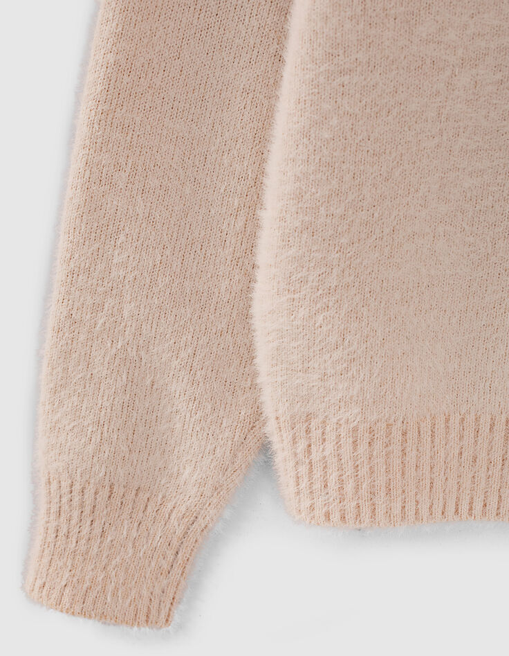 Puderrosa, weiche Mädchenstrickjacke-4