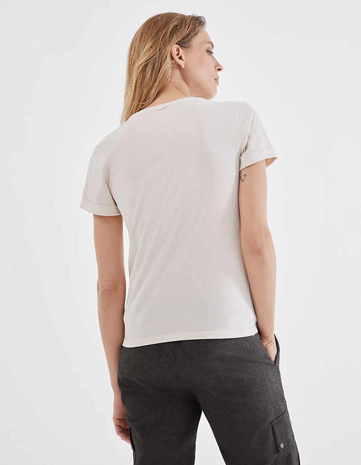Damen-T-Shirt aus 100 % Baumwolle mit Peace-and-Love-Motiv-3