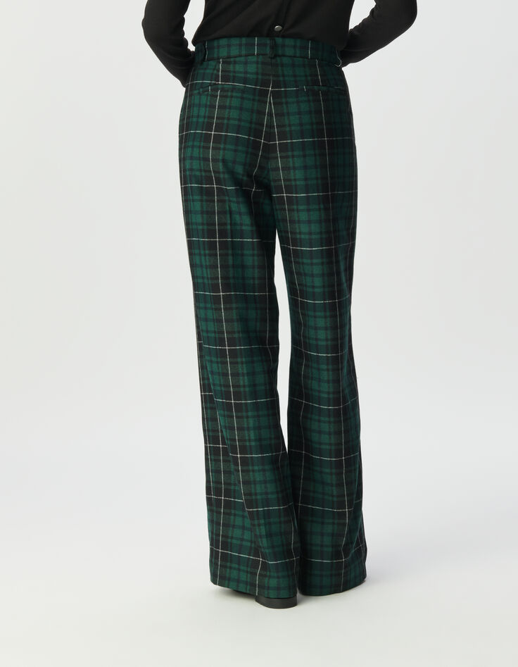 Weite grüne Damenhose mit Karomuster-4 Weite grüne Damenhose mit Karomuster-4