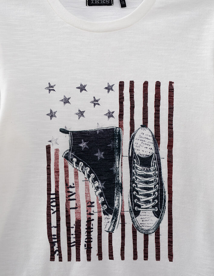 Weißes Jungen-T-Shirt mit Flagge-Sneakers-Motiv  - IKKS