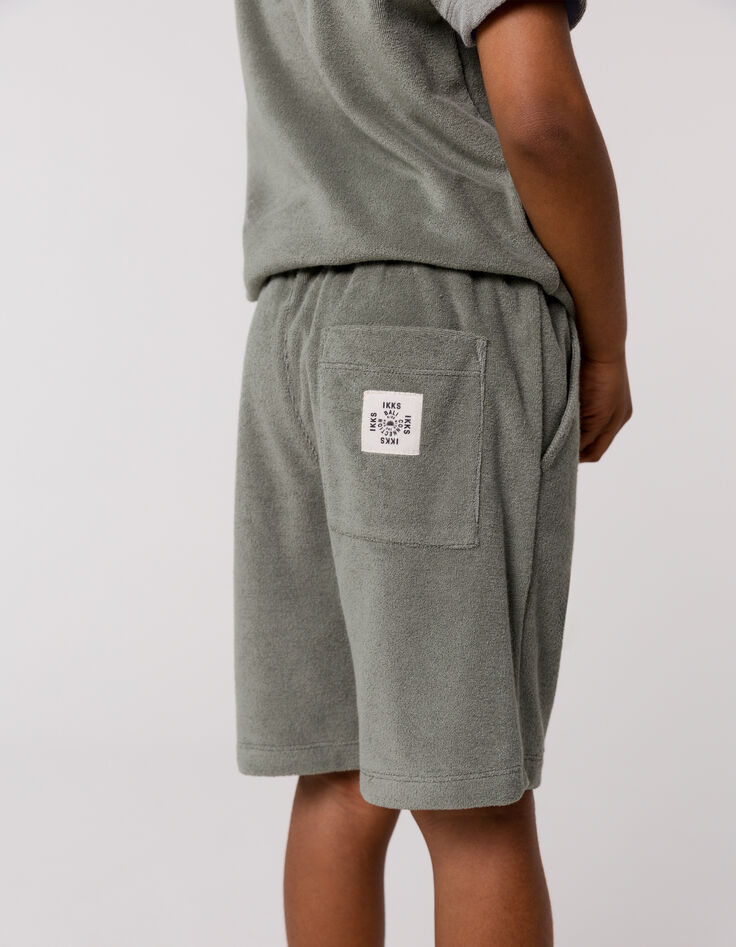 Khaki Jungenbermudas aus Frottee-3
