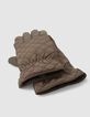 Guantes caqui acolchados bimaterial mujer-2