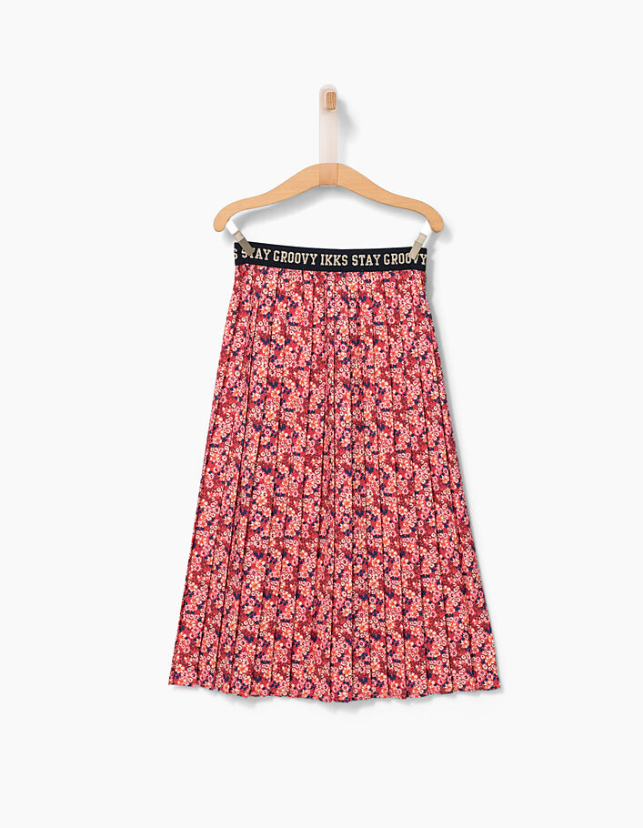 Girls' long floral-print pleated skirt - IKKS