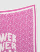 Vierkante roze sjaal bloemenprint meisjes-3