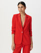 Rode blazer gefronste mouwen Dames-2