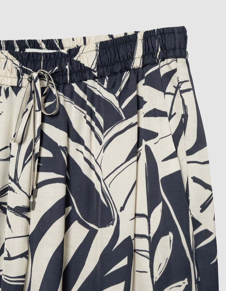 Marinefarbene Maxi-Hose mit weitem Bein f&uuml;r Damen-9