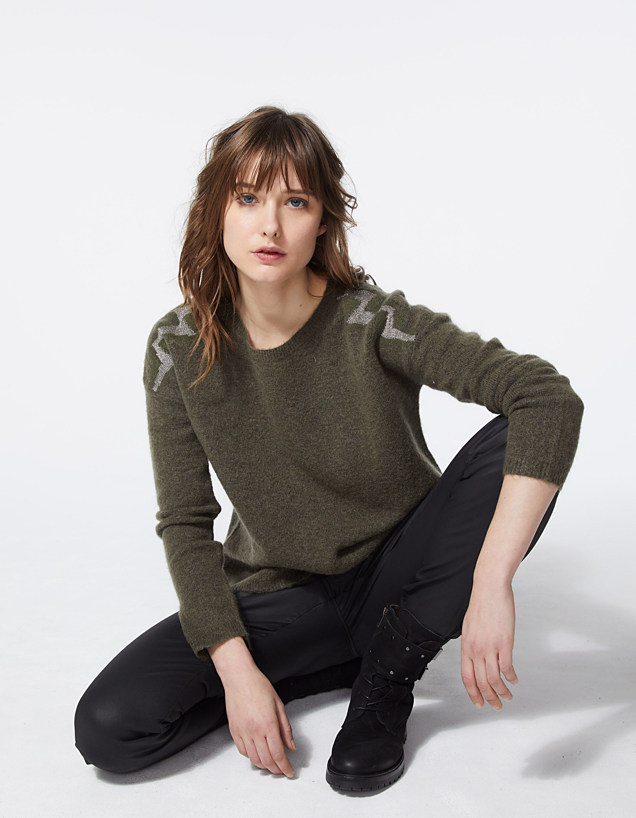 Khaki sweater women's shop