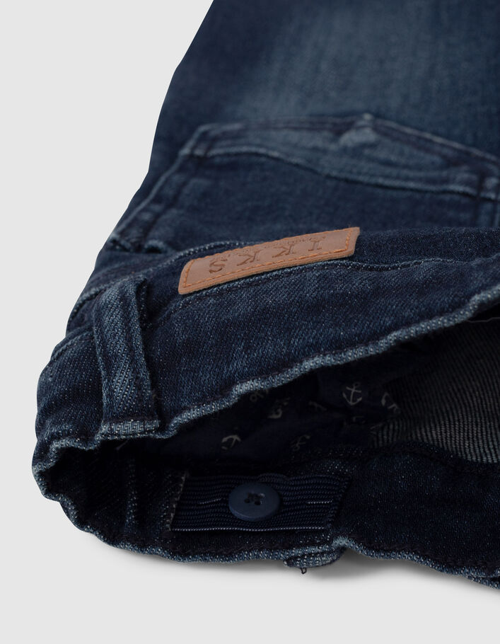 Skinny rinse jeansbroek met badge jongens -6