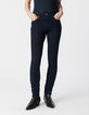Women's slim dark blue chain back jeans-10