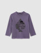 Camiseta violeta as de picas rock niño-1