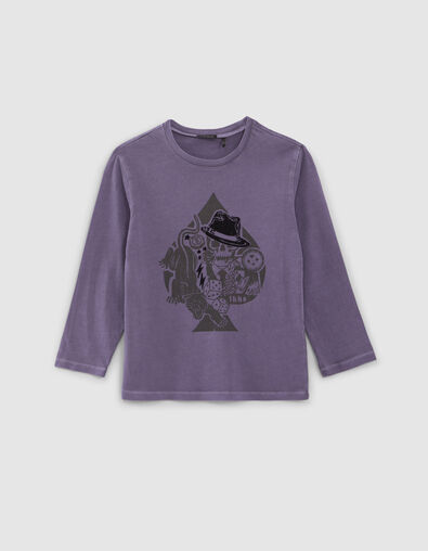 Camiseta violeta as de picas rock niño - IKKS