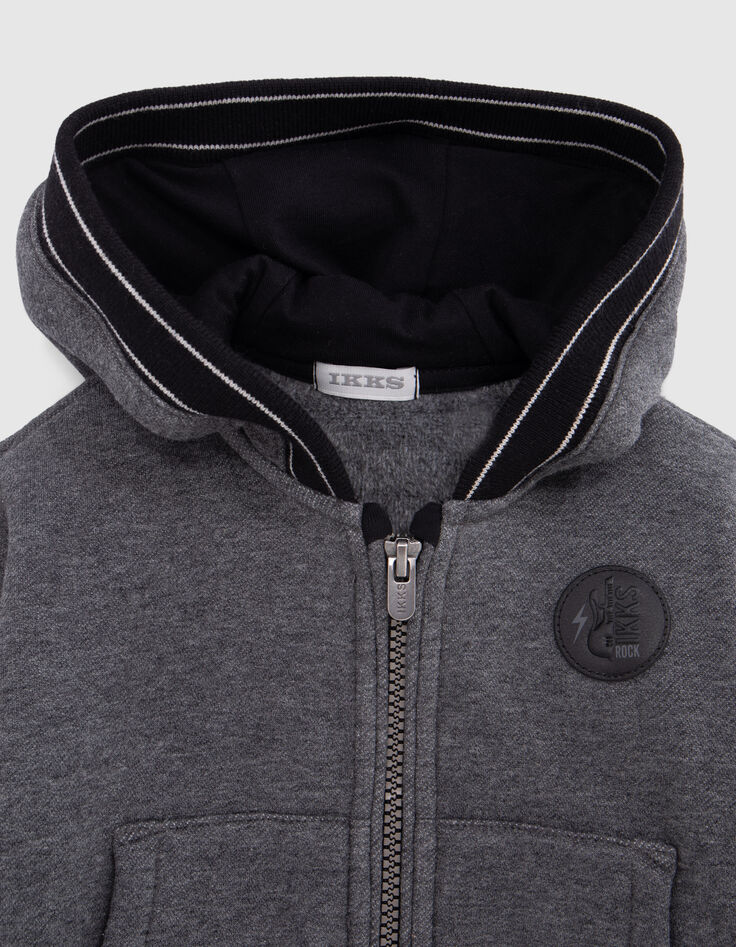 Grijs gestreept geribd vest voor babyjongens-2