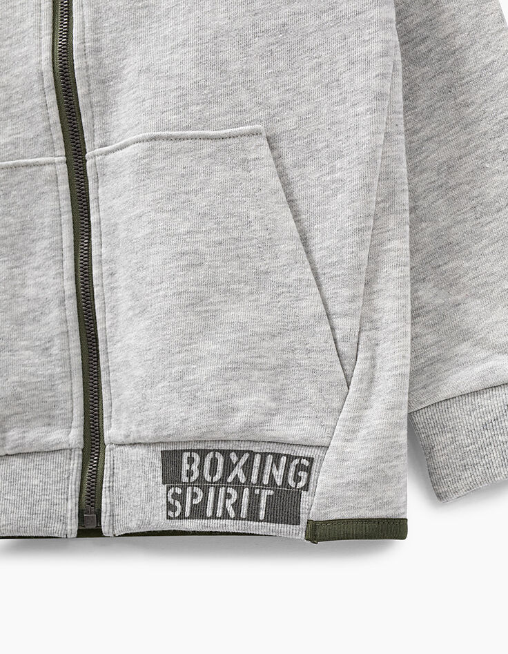 Sweat mastic chiné avec print et badge garçon -4