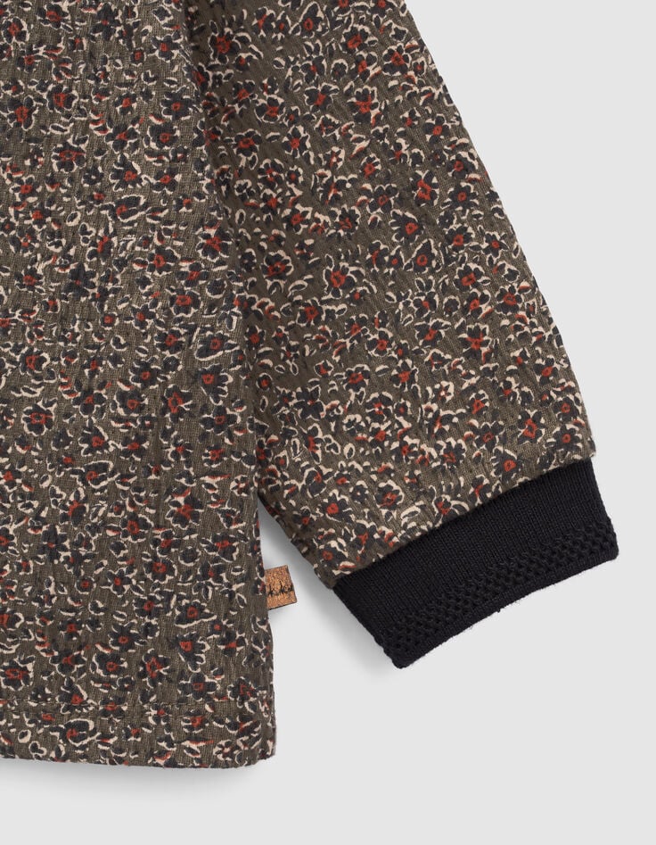 Kaki blouse luipaard-bloemenprint babymeisjes-4