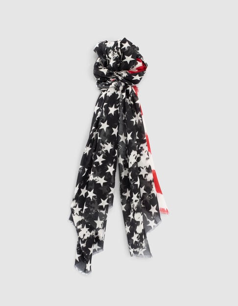 Zwarte sjaal motief vlag U.S Dames