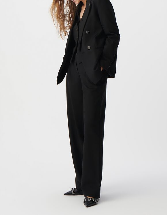 Women’s black Milano knit wide-fit suit jacket