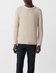 Men&rsquo;s flax knit sweater with rolled edges-2
