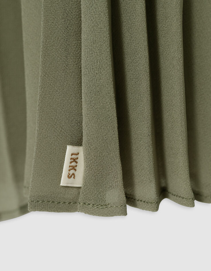 Robe kaki plissée décor clous fille-6