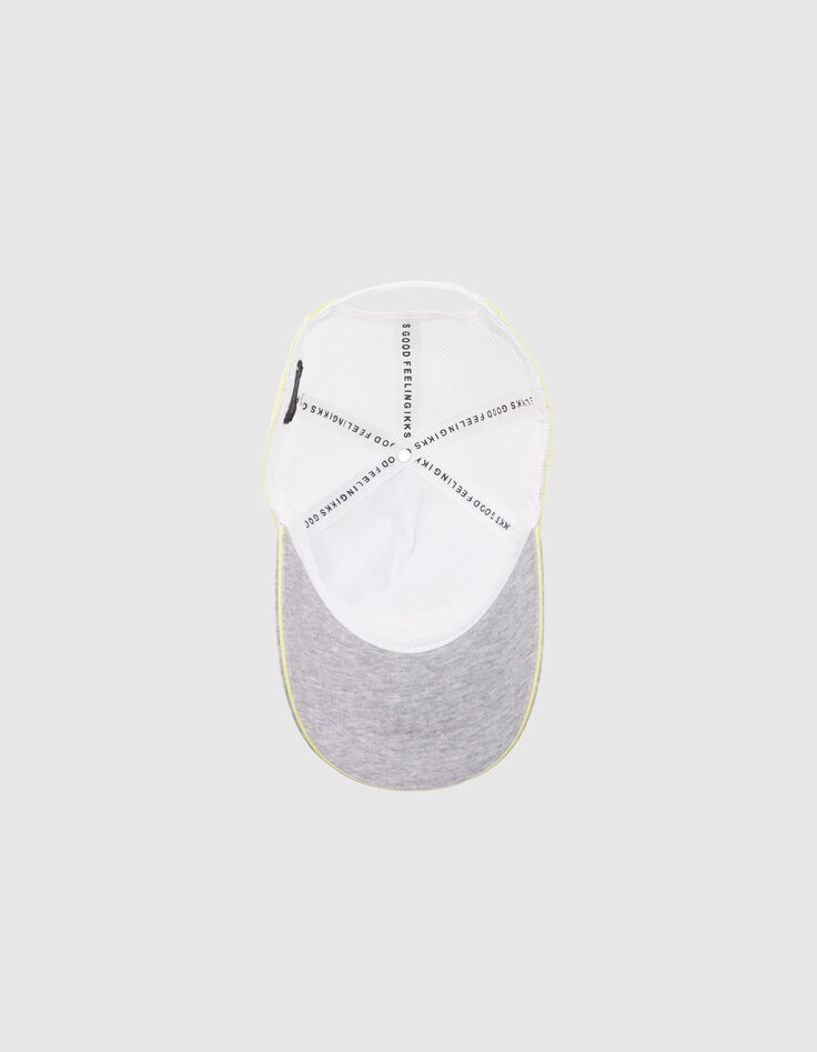 Gorra gris, blanco y amarillo niño-6