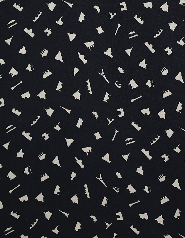 Schwarzes SLIM-Herrenhemd mit Paris-Motiven-5