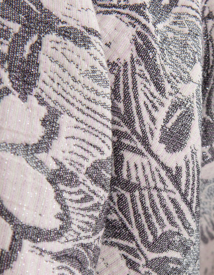 Gebloemde jacquard maxirok voor meisjes in ecru-6