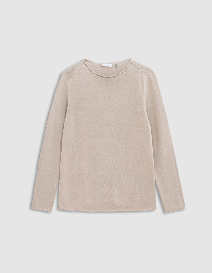 Men’s flax knit sweater with rolled edges-6