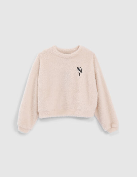Girls’ mastic plush knit oversize sweater