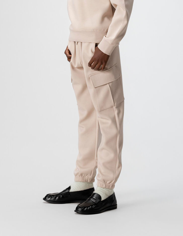 Boys’ beige cargo joggers-1