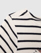 Ecru jurk navy strepen meisjes-7